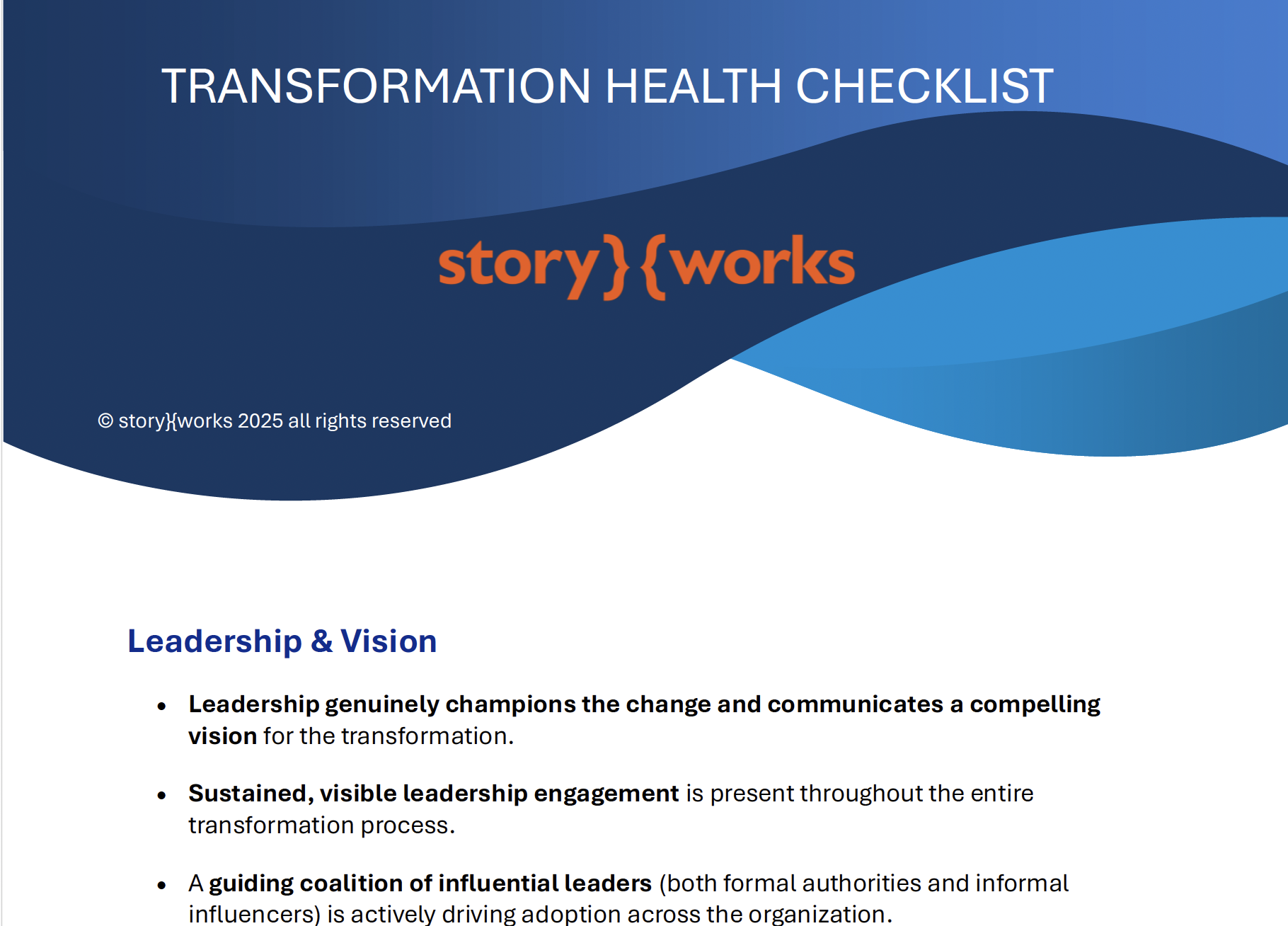 Transformation Health Checklist preview